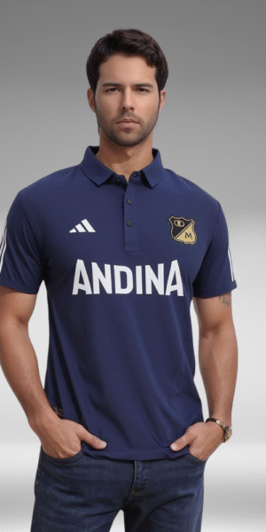 Polo Premium - Millonarios Lineas Mangas - Azul Oscuro