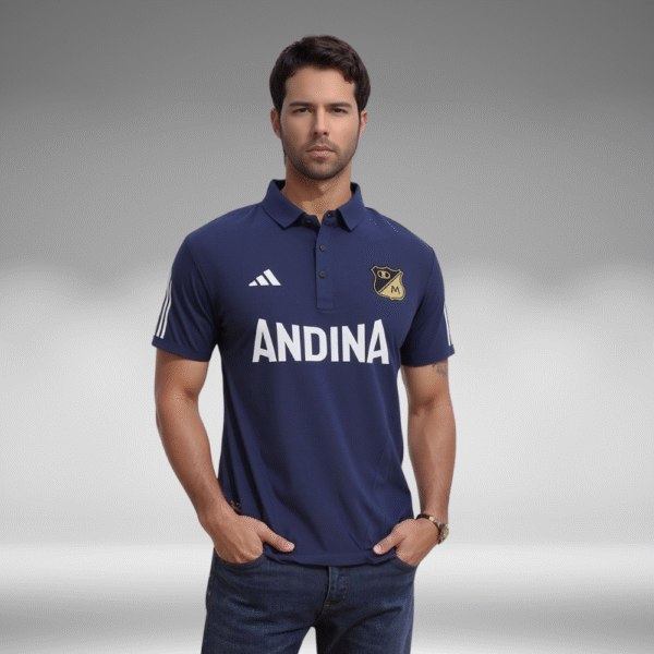 Polo Premium - Millonarios Lineas Mangas - Azul Oscuro