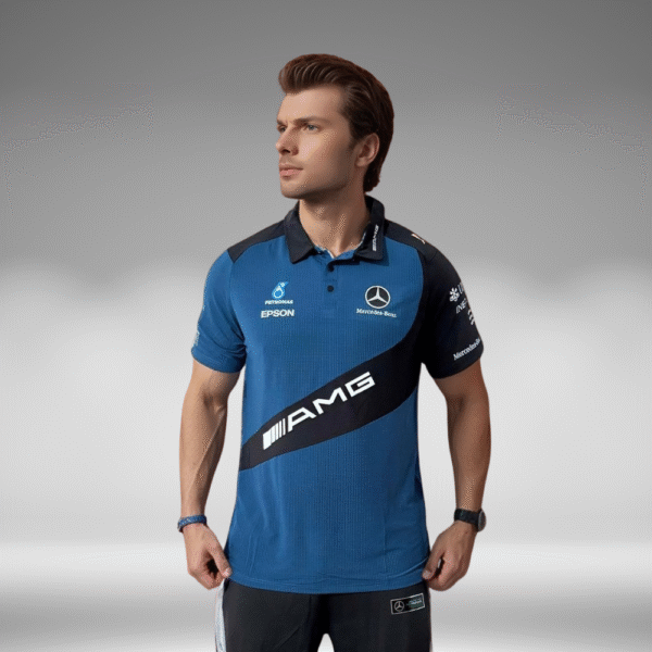 Polo Curva - Mercedes Benz AMG - Azul Petroleo/Negro