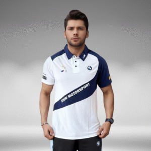Polo Curva - BMW Motorsport - Blanco/Azul Oscuro