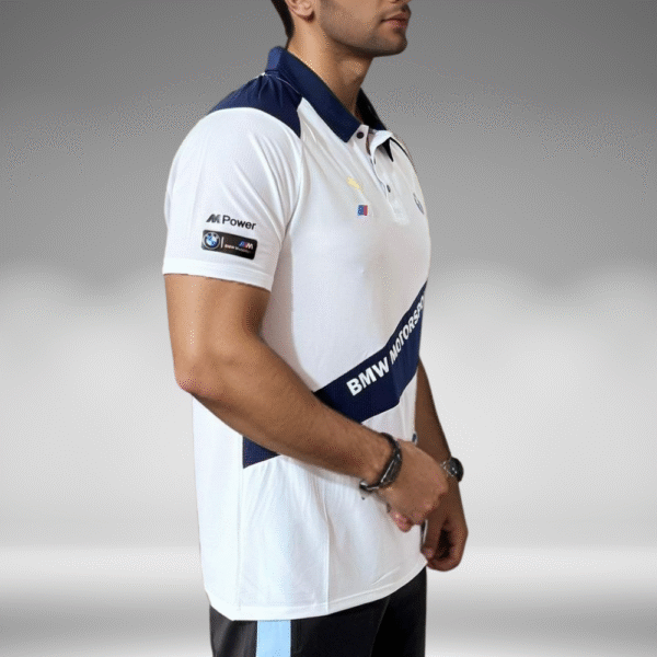 Polo Curva - BMW Motorsport - Blanco/Azul Oscuro - Image 2