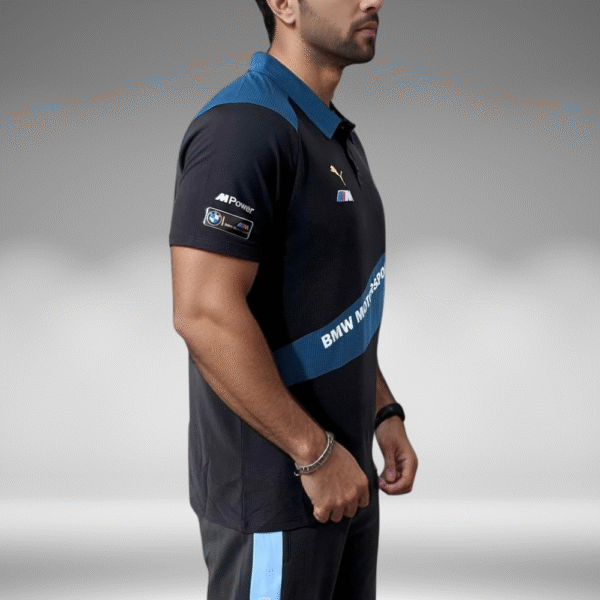Polo Curva - BMW Motorsport - Negro/Azul Petroleo - Image 2