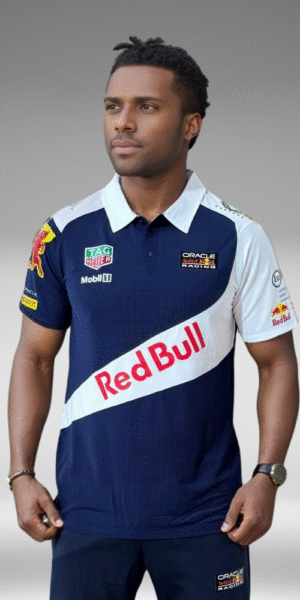 Polo Curva - Redbull Diagonal - Azul Oscuro/Blanco
