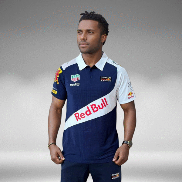 Polo Curva - Redbull Diagonal - Azul Oscuro/Blanco