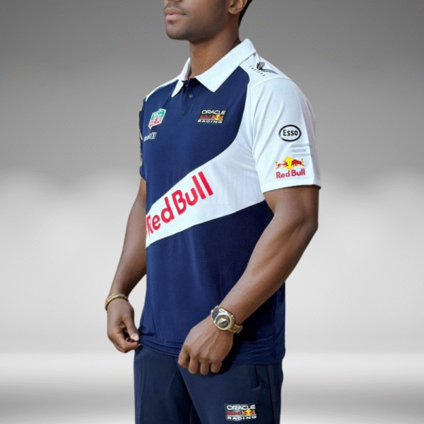 Polo Curva - Redbull Diagonal - Azul Oscuro/Blanco - Image 2