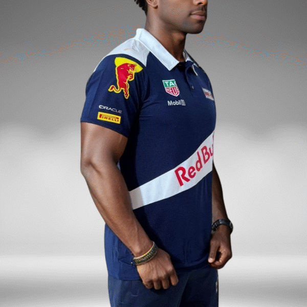 Polo Curva - Redbull Diagonal - Azul Oscuro/Blanco - Image 3