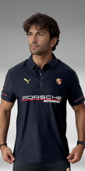 Polo Premium - Porsche Lineas Mangas - Negro
