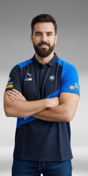 Polo Curva - BMW Motorsport - Negro/Azul Rey