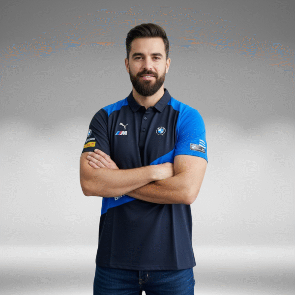 Polo Curva - BMW Motorsport - Negro/Azul Rey