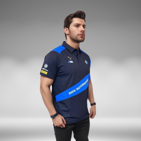 Polo Curva - BMW Motorsport - Negro/Azul Rey - Image 2