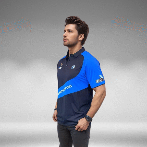 Polo Curva - BMW Motorsport - Negro/Azul Rey - Image 3