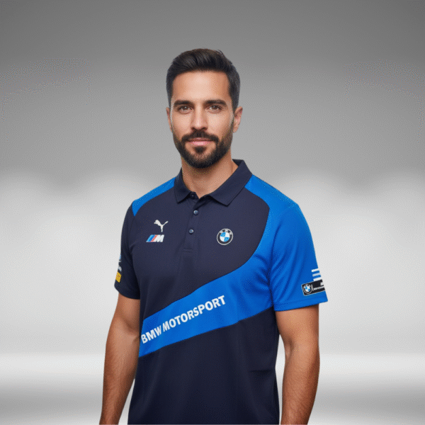 Polo Curva - BMW Motorsport - Negro/Azul Rey - Image 4