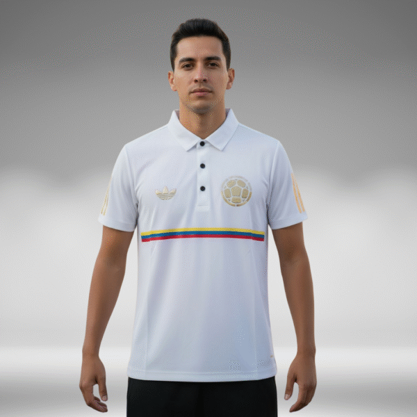 Polo Premium - Colombia Dorado Hombre y Mujer - Blanco - Image 7