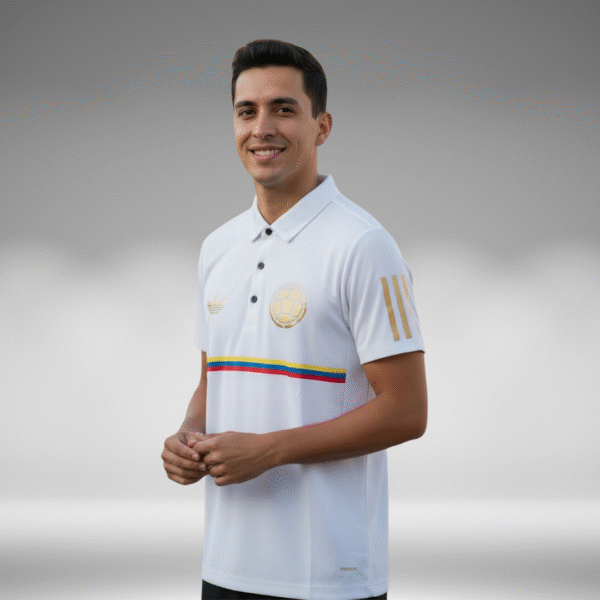 Polo Premium - Colombia Dorado Hombre y Mujer - Blanco - Image 6