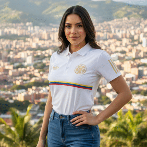 Polo Premium - Colombia Dorado Hombre y Mujer - Blanco - Image 10