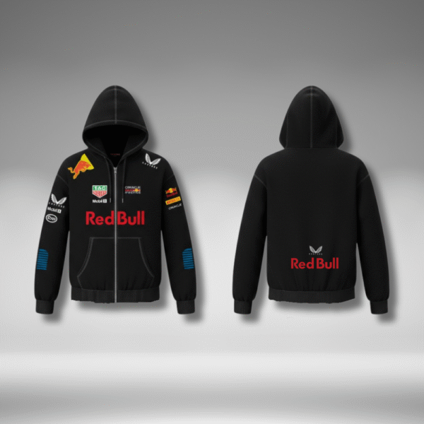 Chaqueta Perchado - Franjas Azul Brazos Redbull - Negro - Image 5