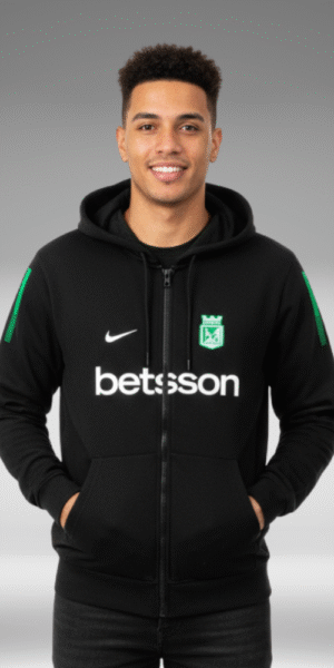 Chaqueta Perchado - Nacional Lineas Verde Brazos - Negro