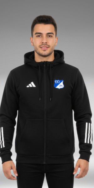 Chaqueta Perchado - Millonarios Lineas Blanco Brazos - Negro