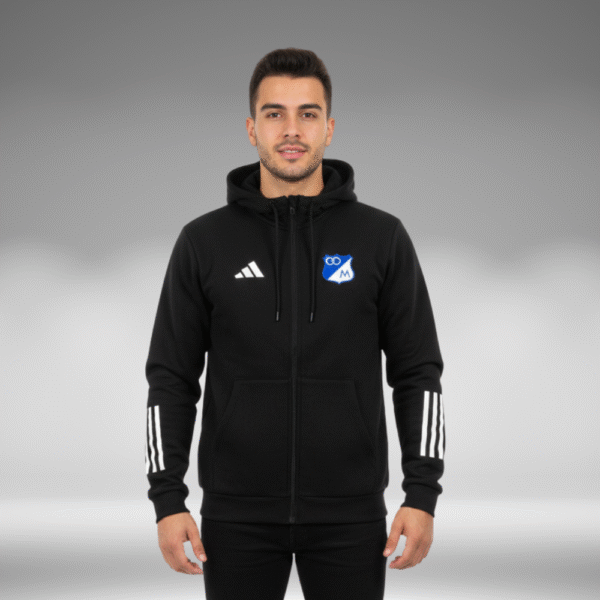 Chaqueta Perchado - Millonarios Lineas Blanco Brazos - Negro