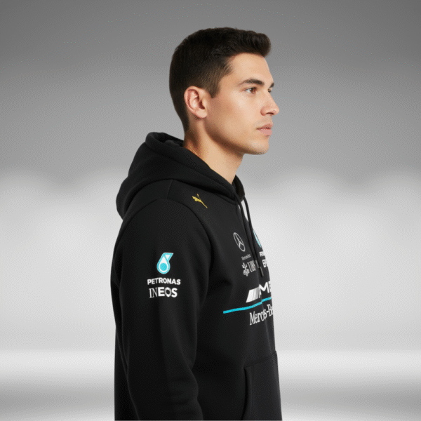 Hoddie Perchado – AMG Linea Frente – Negro - Image 3