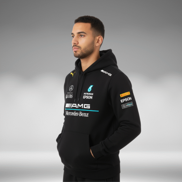 Hoddie Perchado – AMG Linea Frente – Negro - Image 2