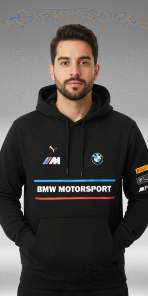 Hoddie Perchado - BMW Motorsport Lineas Pecho - Negro