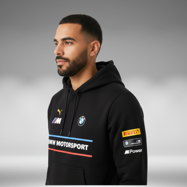 Hoddie Perchado - BMW Motorsport Lineas Pecho - Negro - Image 3