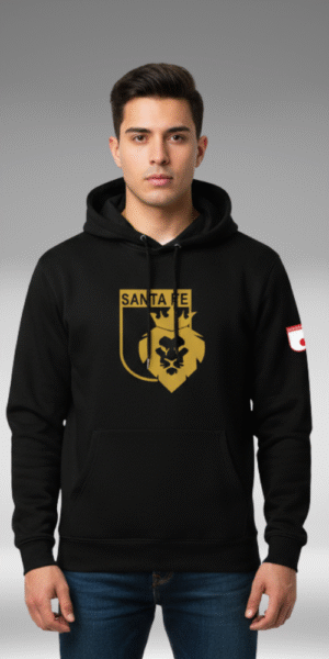 Hoddie Perchado - Santa Fe Leon - Negro
