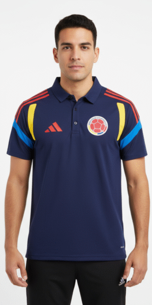 Polo Premium - Camiseta Colombia Edicion Tiro Sweat 2026 - Azul Oscuro