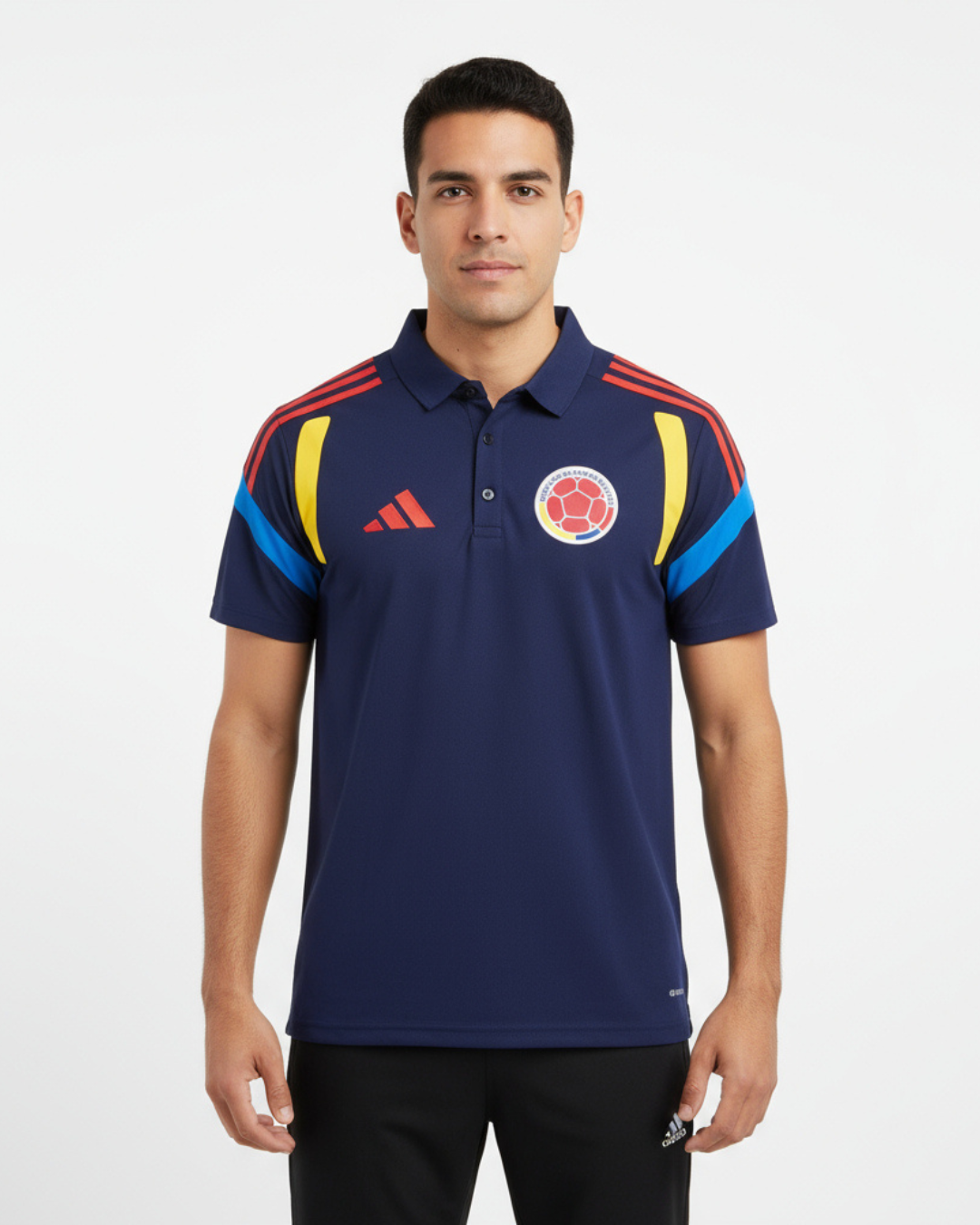 Polo Premium - Camiseta Colombia Edicion Tiro Sweat 2026 - Azul Oscuro