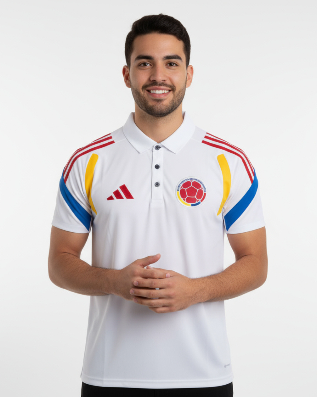 Polo Premium - Camiseta Colombia Edicion Tiro Sweat 2026 - Blanco