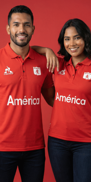 Polo Premium - America Lineas Mangas - Rojo