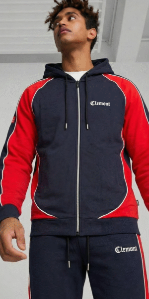 Chaqueta Perchado – Clemont  – Azul Oscuro con Rojo