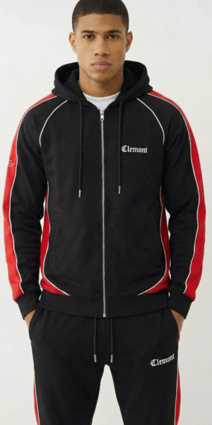 Chaqueta Perchado – Clemont  – Negro con Rojo