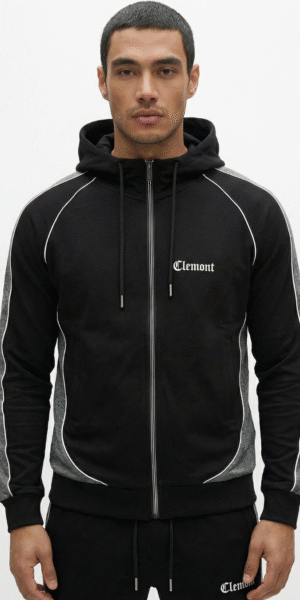 Chaqueta Perchado – Clemont  – Negro con Gris