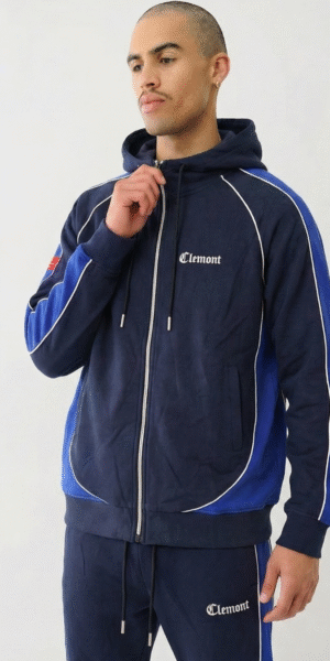 Chaqueta Perchado – Clemont  – Azul Oscuro con Azul Rey