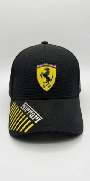 Gorra New Edition - Ferrari Lineas Amarillas - Flex Negro
