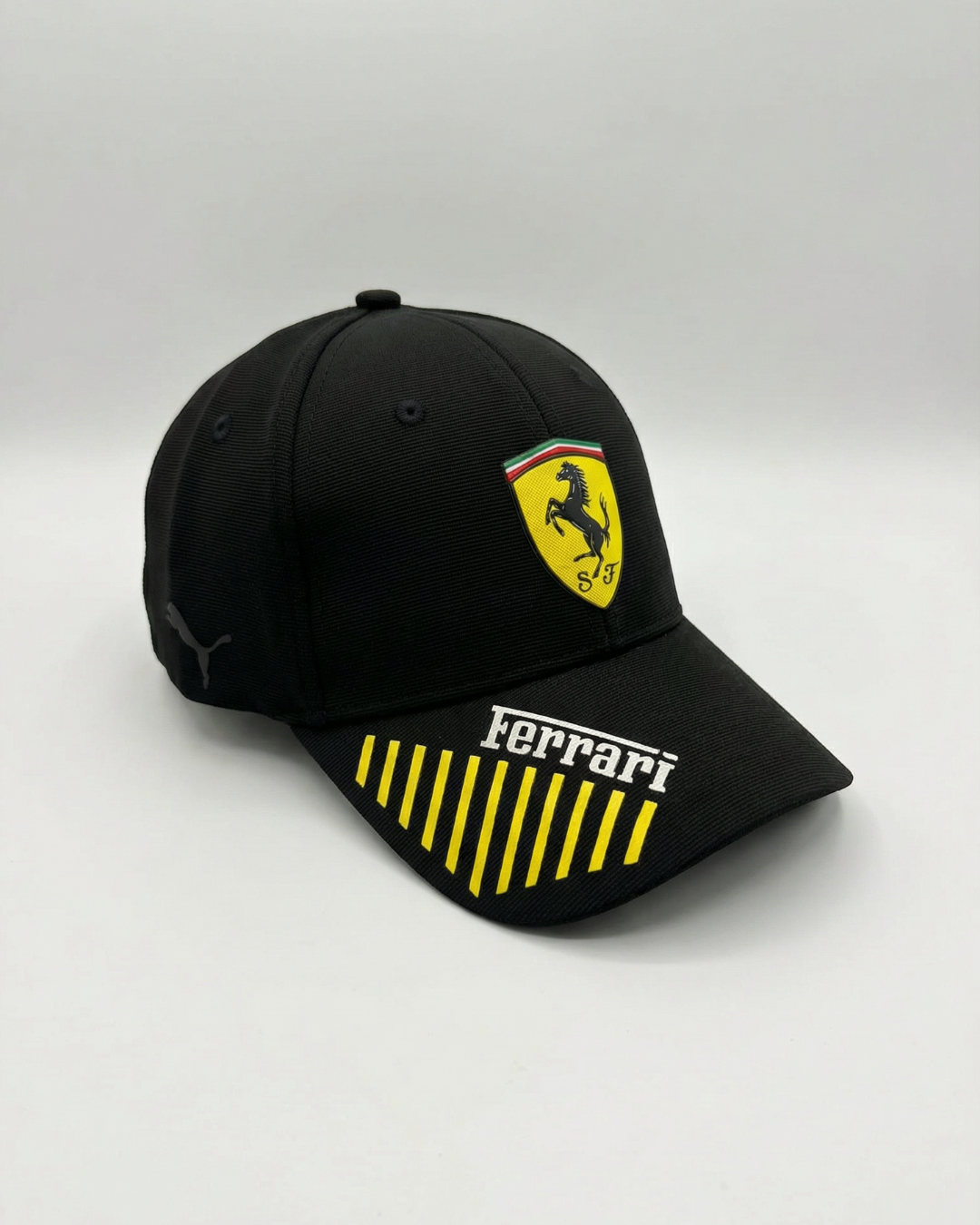 Gorra New Edition - Ferrari Lineas Amarillas - Flex Negro - Image 2