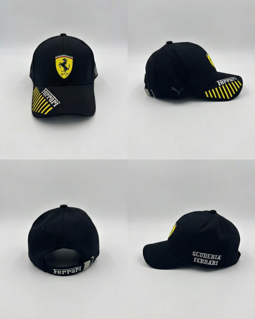 Gorra New Edition - Ferrari Lineas Amarillas - Flex Negro - Image 6