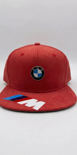 Gorra New Edition - BMW MPower - Plana Gamuzada Rojo