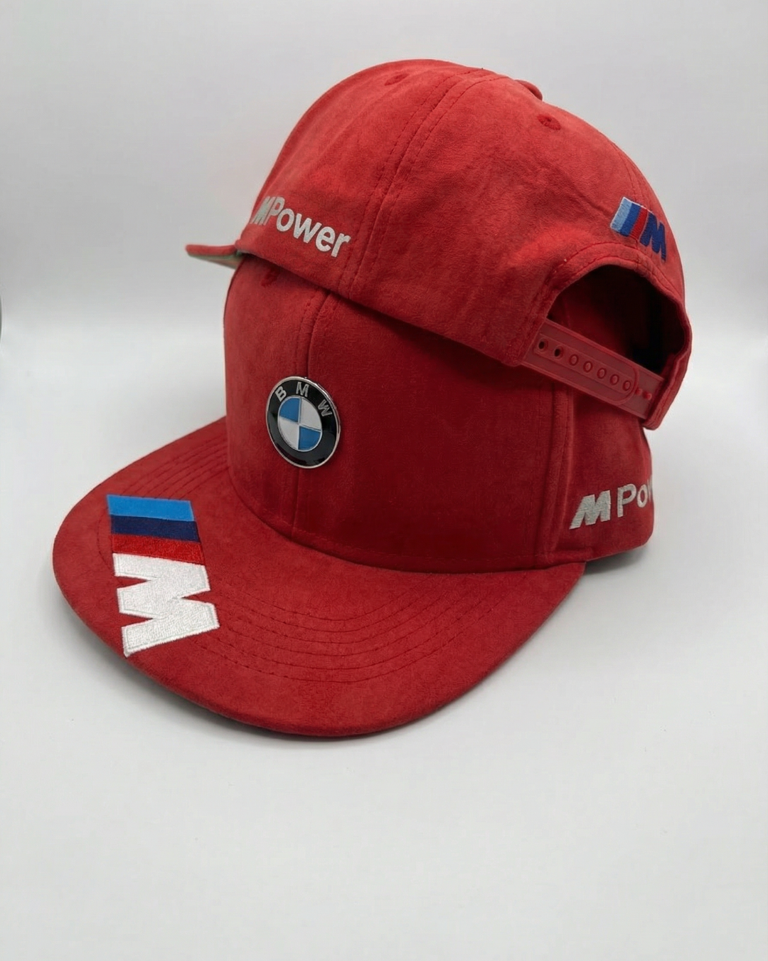 Gorra New Edition - BMW MPower - Plana Gamuzada Rojo - Image 5
