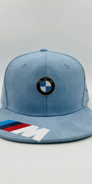 Gorra New Edition - BMW MPower - Plana Gamuzada Azul Claro