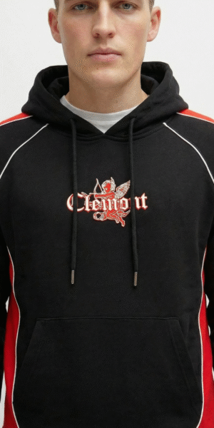 Hoddie Perchado – Clemont  – Negro con Rojo