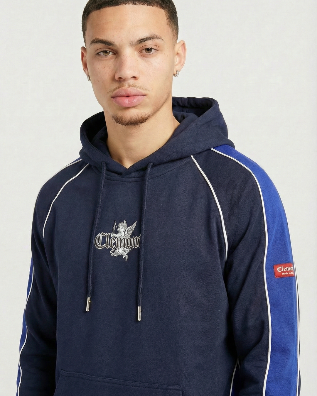 Hoddie Perchado – Clemont – Azul Oscuro con Azul Rey - Image 2