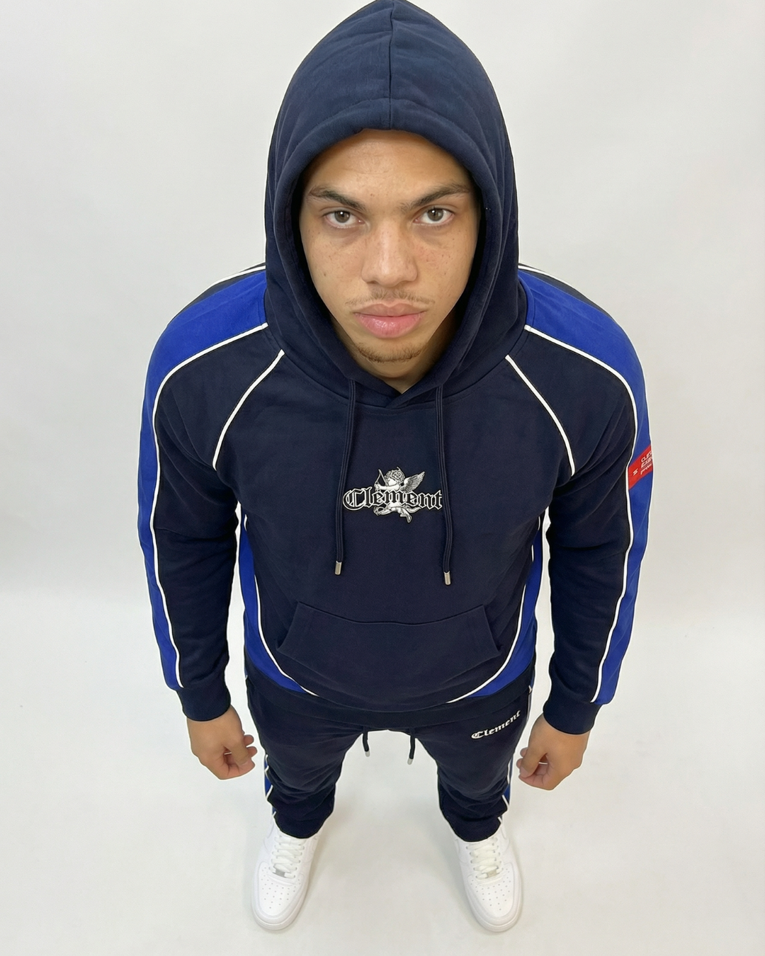 Hoddie Perchado – Clemont – Azul Oscuro con Azul Rey - Image 7