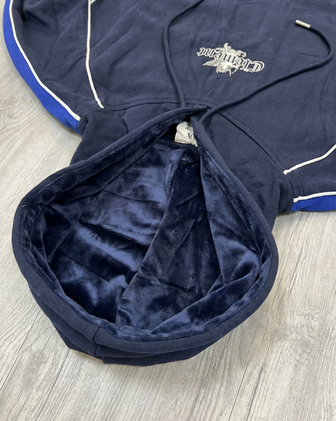 Hoddie Perchado – Clemont – Azul Oscuro con Azul Rey - Image 9