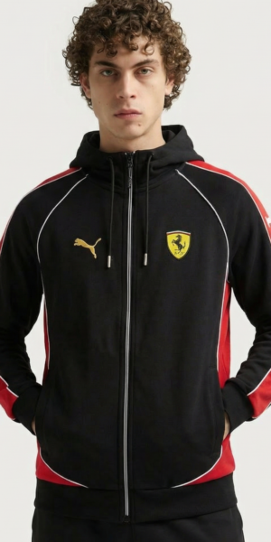Chaqueta Perchado Combinado - Ferrari - Negro / Rojo