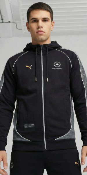 Chaqueta Perchado Combinado - Mercedes Benz - Negro / Gris