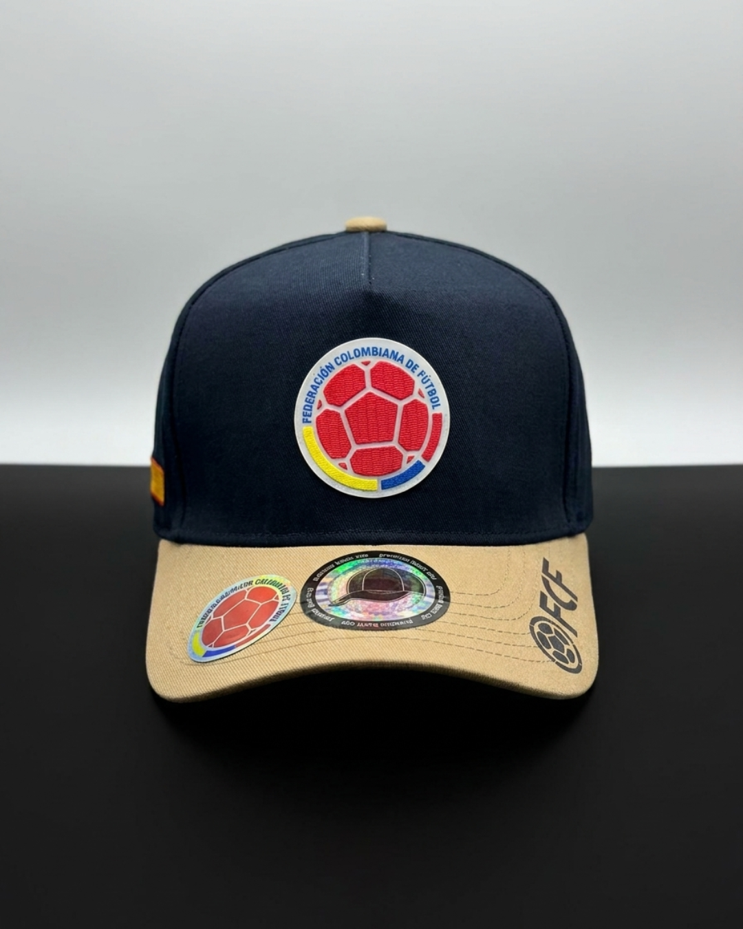 Gorras Futbol - Colombia Edicion Holografico - Azul Oscuro / Beige