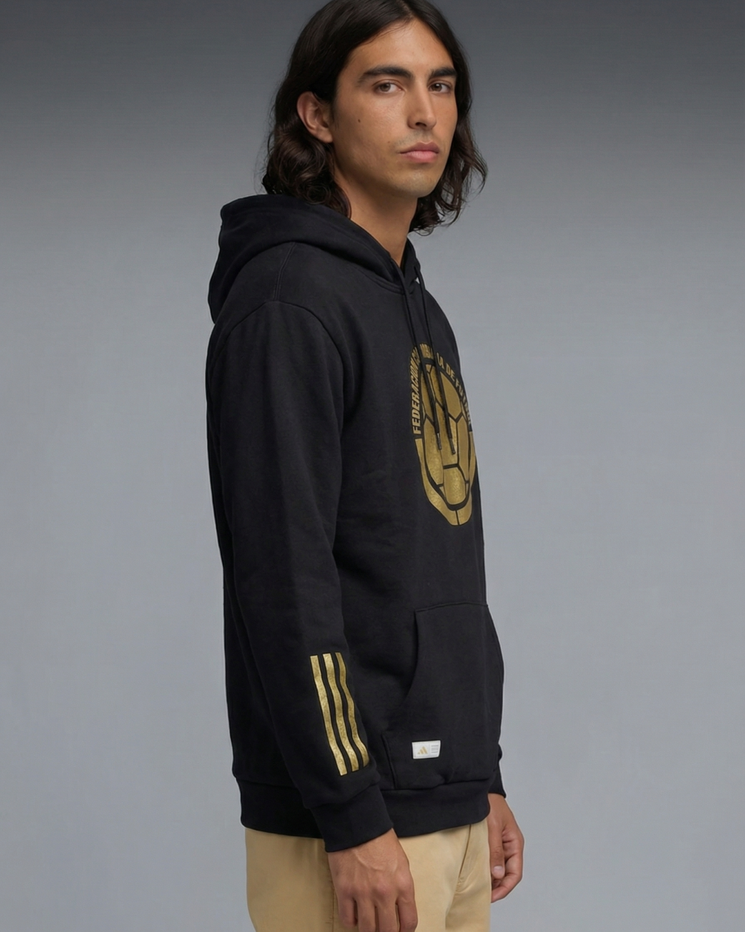 Hoddie Perchado – Colombia Federacion Dorado – Negro - Image 2
